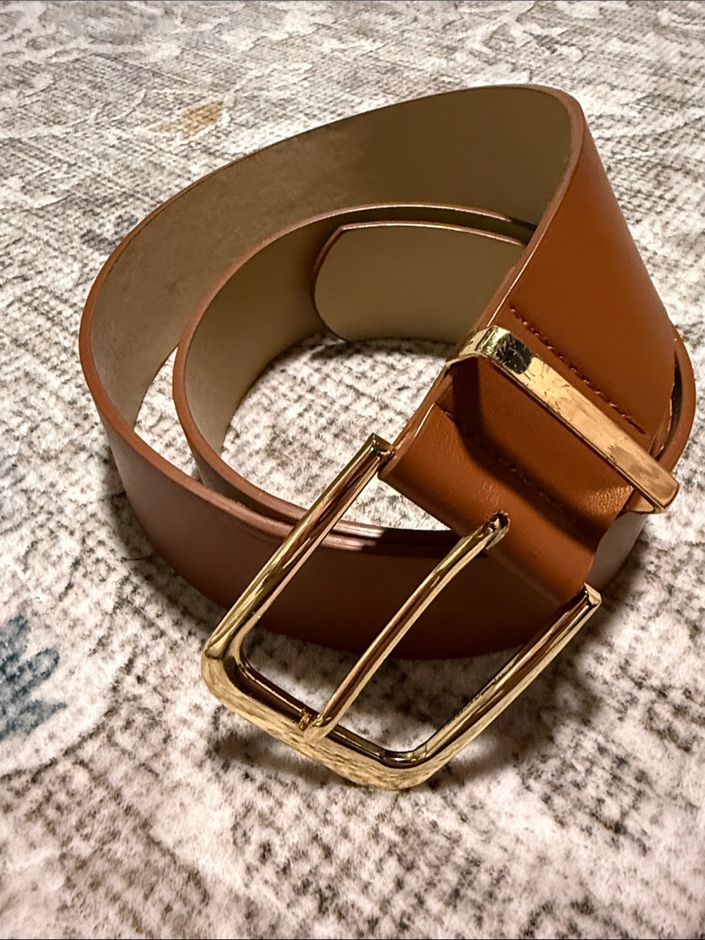 Tan Brown Leather Belt with Smooth Matte Surface